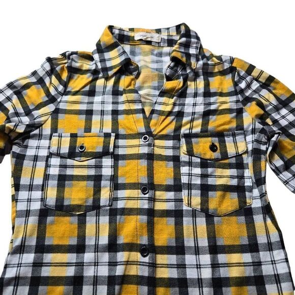 Paper Tee Fall plaid Woman buttondown shirt  S - Picture 2 of 4
